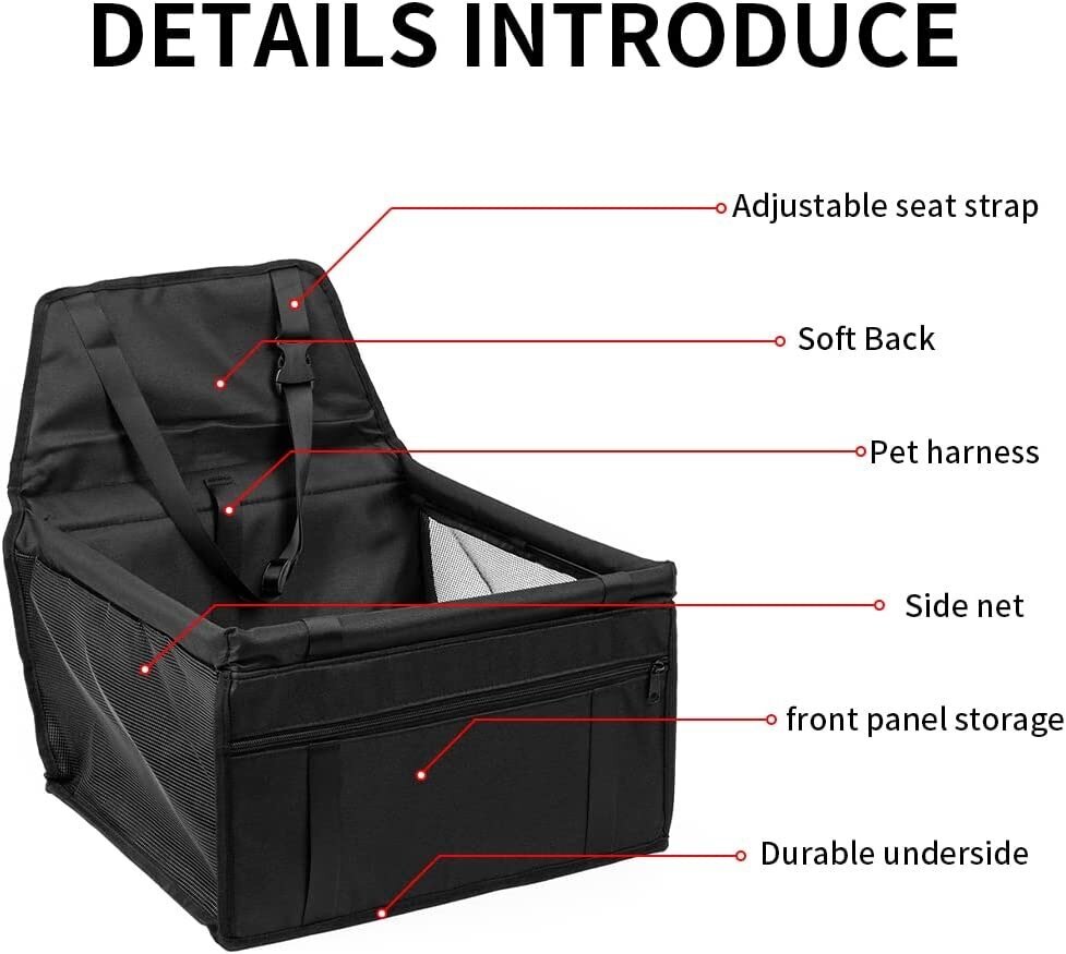 Autokrēsliņš suņiem, maisiņš dzīvniekiem, 30x40, melns cena un informācija | Ceļojumu piederumi | 220.lv