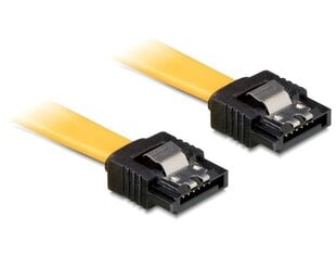 Delock Cable SATA 6 Gb/s 30 cm straight/straight metal yellow cena un informācija | Kabeļi un vadi | 220.lv