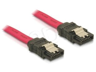 Delock SATA cable 50cm straight/straight metal red cena un informācija | Kabeļi un vadi | 220.lv