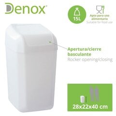 Мусорное ведро Denox Белый 15 L (28 x 22 x 40 cm) цена и информация | Мусорные баки | 220.lv