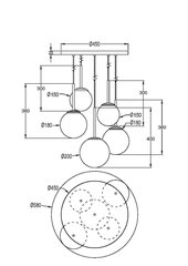 Lampa Maytoni Modern Pamata forma MOD321PL-05G1 Zelts цена и информация | Потолочные светильники | 220.lv