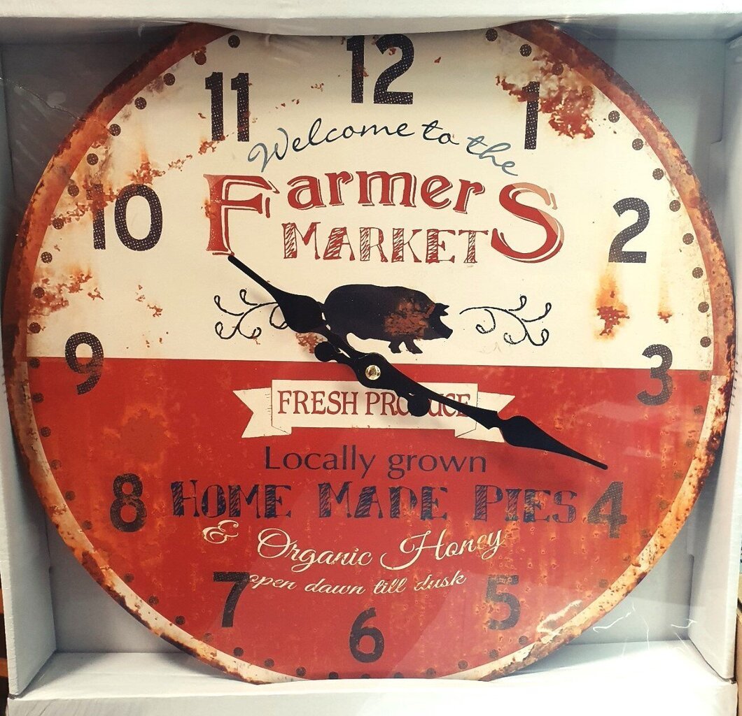 Sienas pulkstenis - Zemnieku tirgus 34cm цена и информация | Pulksteņi | 220.lv
