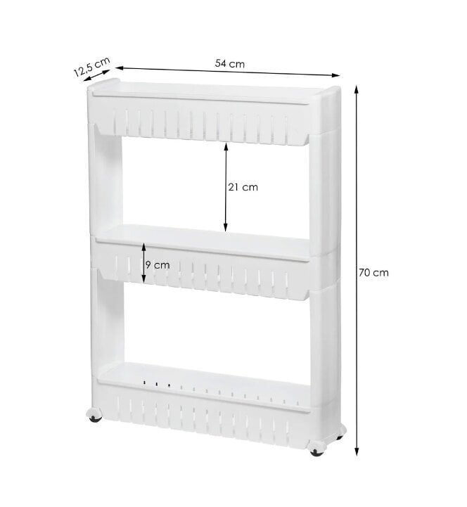 Mobilais skapis uz riteņiem, balts цена и информация | Vannas istabas aksesuāri | 220.lv