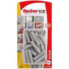 Шипы Fischer SX 90888 Нейлон 6 x 30 mm (30 штук) цена и информация | Механические инструменты | 220.lv