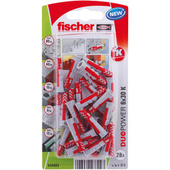 Шипы Fischer DuoPower 534993 Ø 6 x 30 mm Нейлон (45 штук) цена и информация | Механические инструменты | 220.lv