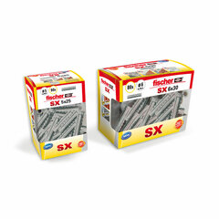 Шипы Fischer SX 553433 5 x 25 mm Нейлон (90 штук) цена и информация | Механические инструменты | 220.lv