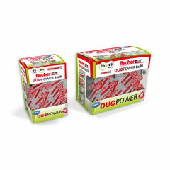 Шипы Fischer DuoPower 536388 10 x 50 mm Нейлон (25 штук) цена и информация | Механические инструменты | 220.lv