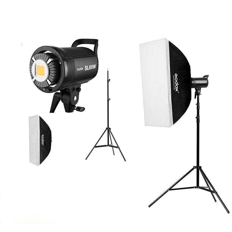Godox SL60W Duo Pro KIT - Video Light Studiju Gaismas komplekts cena un informācija | Apgaismojums fotografēšanai | 220.lv