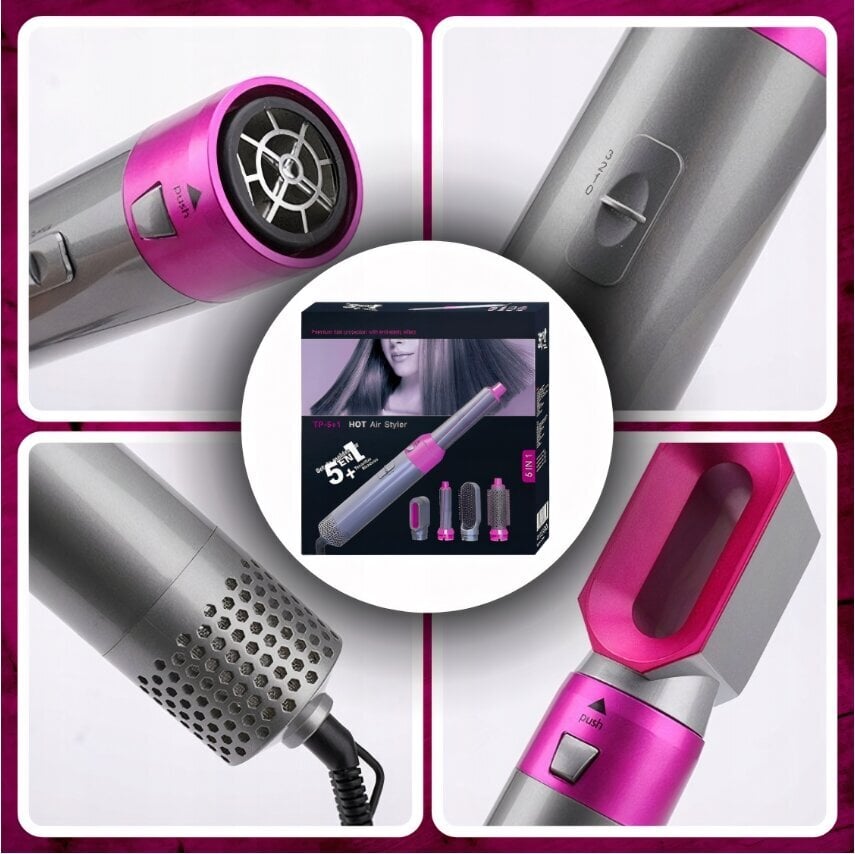 Matu žāvētājs Curling Iron taisnotāju komplekts 5in1 цена и информация | Matu veidotāji, taisnotāji | 220.lv