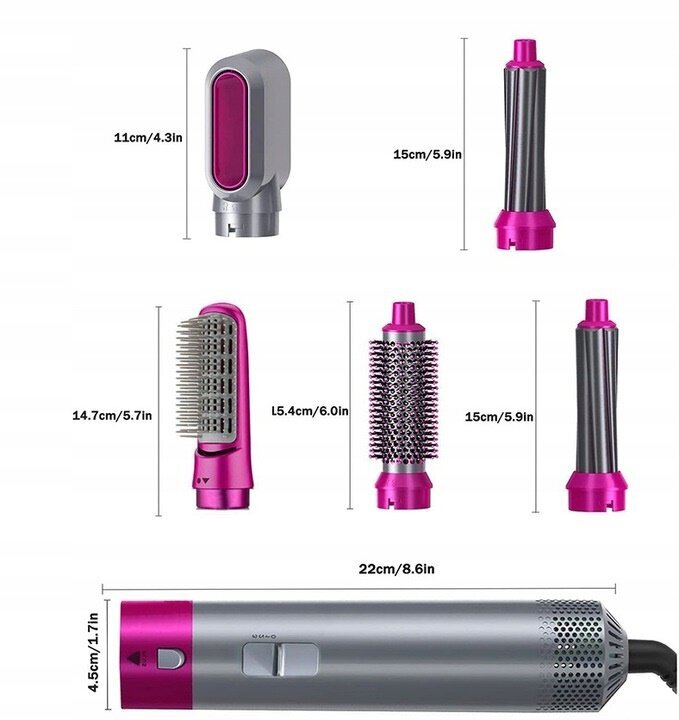 Matu žāvētājs Curling Iron taisnotāju komplekts 5in1 cena un informācija | Matu veidotāji, taisnotāji | 220.lv