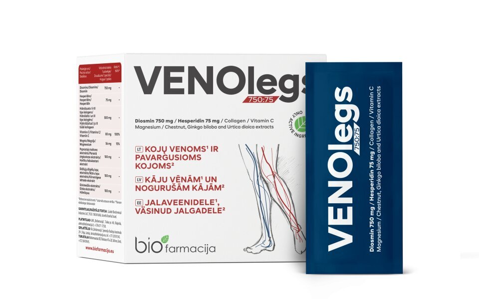 VENOlegs pulv./pac. 2.1g N28 цена и информация | Vitamīni, preparāti, uztura bagātinātāji labsajūtai | 220.lv