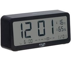 Pulkstenis ar modinātāju un termometru Adler AD 1195B цена и информация | Радиоприемники и будильники | 220.lv