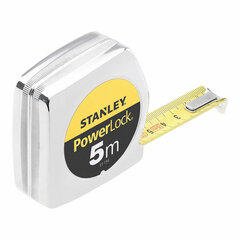 Mērlente Stanley Powerlock Classic Karbona tērauds (5 m x 19 mm) cena un informācija | Rokas instrumenti | 220.lv