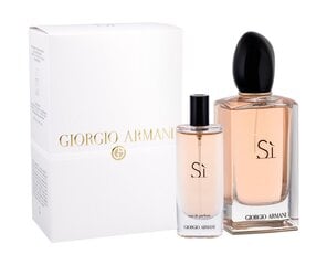 Komplekts Giorgio Armani Si sievietēm: parfimērijas ūdens EDP 100 ml + 15 ml cena un informācija | Giorgio Armani Apģērbi, apavi, aksesuāri | 220.lv