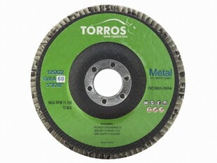 Круг лепестковый TORROS 125x22 P60 цена и информация | Шлифовальные станки | 220.lv