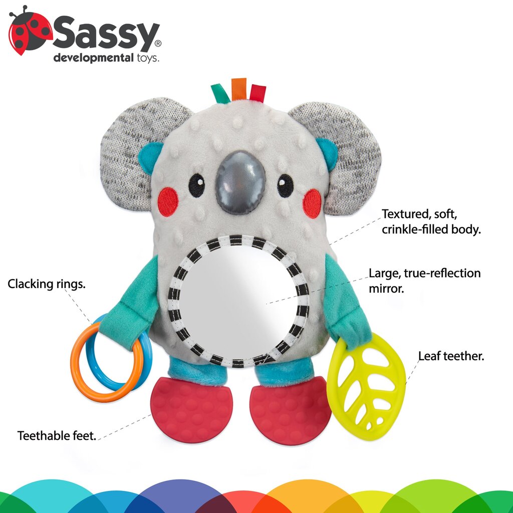 SASSY Graužamā rotaļlieta “Koala ar spogulīti” цена и информация | Rotaļlietas zīdaiņiem | 220.lv