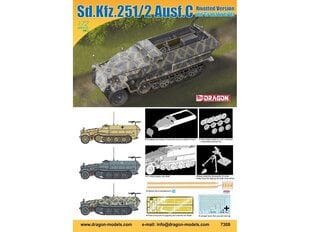 Конструктор Dragon - Sd.Kfz.251/2 Ausf.C (Rivetted Version mit Granatwerfer), 1/72, 7308 цена и информация | Конструкторы и кубики | 220.lv