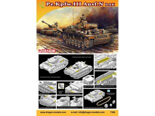 Konstruktors Dragon - Pz.Kpfw. III Ausf. N, 1/72, 7386 cena un informācija | Dragon Rotaļlietas, bērnu preces | 220.lv