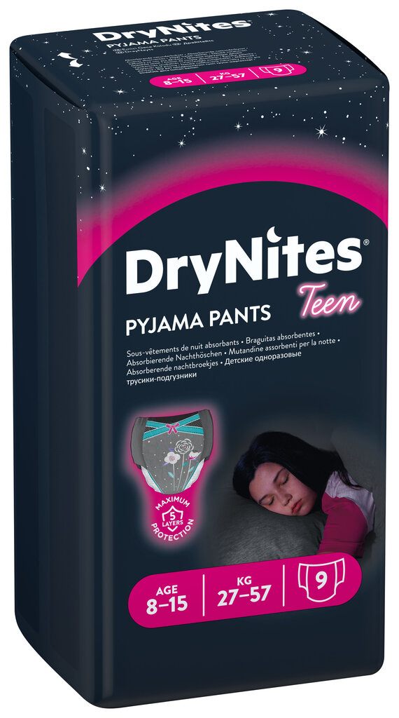 Huggies Drynites autiņbiksītes 8-15M, meitenes (27-57 kg) 9pab, 3 iepakojuma komplekts цена и информация | Autiņbiksītes | 220.lv