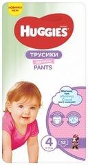 Huggies bikses autiņbiksīšu meitenes 4 (9-14 kg) mega, 52 gab., 2 iepakojuma komplekts cena un informācija | Huggies Rotaļlietas, bērnu preces | 220.lv