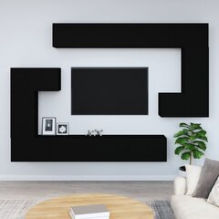 vidaXL sienas TV skapītis, melns, inženierijas koks cena un informācija | TV galdiņi | 220.lv
