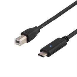 Deltaco, USB-C/USB-B, 1 m cena un informācija | Kabeļi un vadi | 220.lv