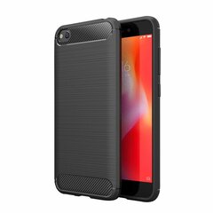 Carbon Case Flexible Cover TPU Case for Xiaomi Redmi Go black (Black) цена и информация | Чехлы для телефонов | 220.lv