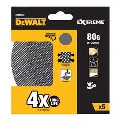 Slīpēšanas diski Dewalt dtm3103-qz Ø 125 mm 80 g 5 gb. cena un informācija | Rokas instrumenti | 220.lv