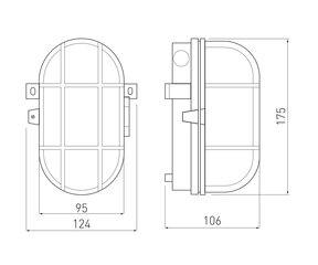 GTV lampa SANGUESA, 40W, E27, IP54, melns rāmis, ABS/stikls OS-KAM060-10 цена и информация | Настенные светильники | 220.lv