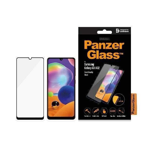 Aizsargstikls PanzerGlass Pro E2E Regular Samsung A31 A315 / A32 Case Friendly, Melns cena un informācija | Ekrāna aizsargstikli | 220.lv