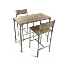 Стол и 2 стула Versa Деревянный MDF (45 x 87 x 89 cm) цена и информация | Комплекты уличной мебели | 220.lv