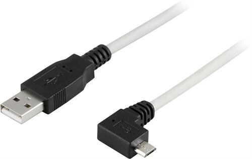 Deltaco Right Angle USB-A/Micro-USB B, 2 m cena un informācija | Savienotājkabeļi | 220.lv