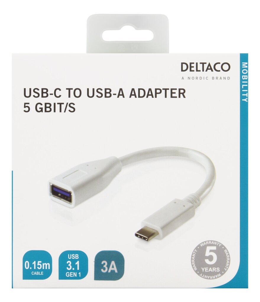 Adapteris Deltaco USBC-1205 USB 3.1 C-A Gen 1 цена и информация | Adapteri un USB centrmezgli | 220.lv