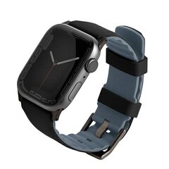 UNIQ pasek Linus Apple Watch Series 4|5|6|7|8|SE|SE2 38|40|41mm. Airosoft Silicone czarny|midnight black cena un informācija | Viedpulksteņu un viedo aproču aksesuāri | 220.lv