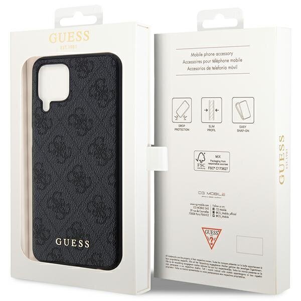 Guess GUHCSM33G4GFGR M33 5G M336 szary|grey hard case 4G Metal Gold Logo cena un informācija | Telefonu vāciņi, maciņi | 220.lv