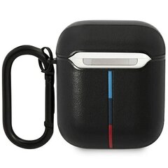 BMW BMA222PVTK AirPods 1|2 cover czarny|black Leather Curved Line цена и информация | Аксессуары для наушников | 220.lv