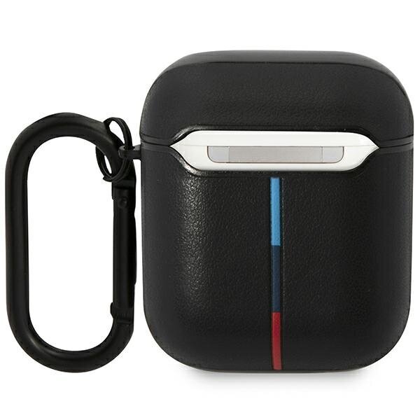 BMW BMA222PVTK AirPods 1|2 cover czarny|black Leather Curved Line cena un informācija | Austiņu piederumi | 220.lv