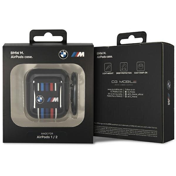 BMW BMA222SWTK AirPods 1|2 cover czarny|black Multiple Colored Lines cena un informācija | Austiņu piederumi | 220.lv