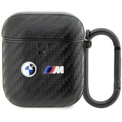 BMW BMA2WMPUCA2 AirPods 1|2 cover czarny|black Carbon Double Metal Logo cena un informācija | BMW Datortehnika | 220.lv