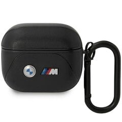 BMW BMA322PVTK AirPods 3 gen cover czarny|black Leather Curved Line cena un informācija | Austiņas | 220.lv