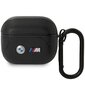 BMW BMA322PVTK AirPods 3 gen cover czarny|black Leather Curved Line cena un informācija | Austiņu piederumi | 220.lv