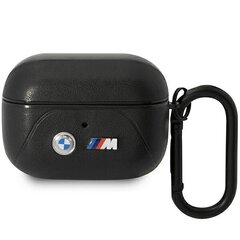 BMW BMAP22PVTK AirPods Pro cover czarny|black Leather Curved Line cena un informācija | BMW Datortehnika | 220.lv