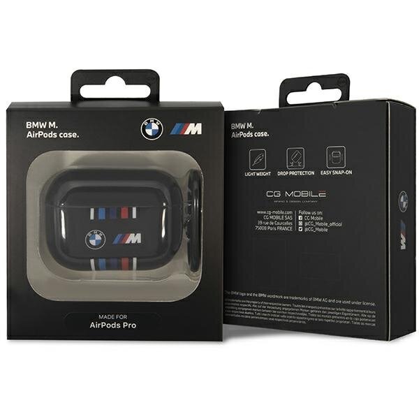 BMW BMAP22SWTK AirPods Pro cover czarny|black Multiple Colored Lines cena un informācija | Austiņas | 220.lv