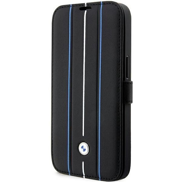 Etui BMW BMBKP14L22RVSK iPhone 14 Pro 6,1" czarny|black bookcase Leather Stamp Blue Lines цена и информация | Telefonu vāciņi, maciņi | 220.lv