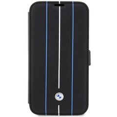 Etui BMW BMBKP14X22RVSK iPhone 14 Pro Max 6,7" czarny|black bookcase Leather Stamp Blue Lines cena un informācija | Telefonu vāciņi, maciņi | 220.lv