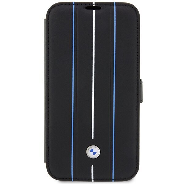 Etui BMW BMBKP14X22RVSK iPhone 14 Pro Max 6,7" czarny|black bookcase Leather Stamp Blue Lines цена и информация | Telefonu vāciņi, maciņi | 220.lv