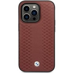 Etui BMW BMHCP14L22RFGR iPhone 14 Pro 6,1" burgundowy|burgundy Leather Diamond Pattern цена и информация | Чехлы для телефонов | 220.lv