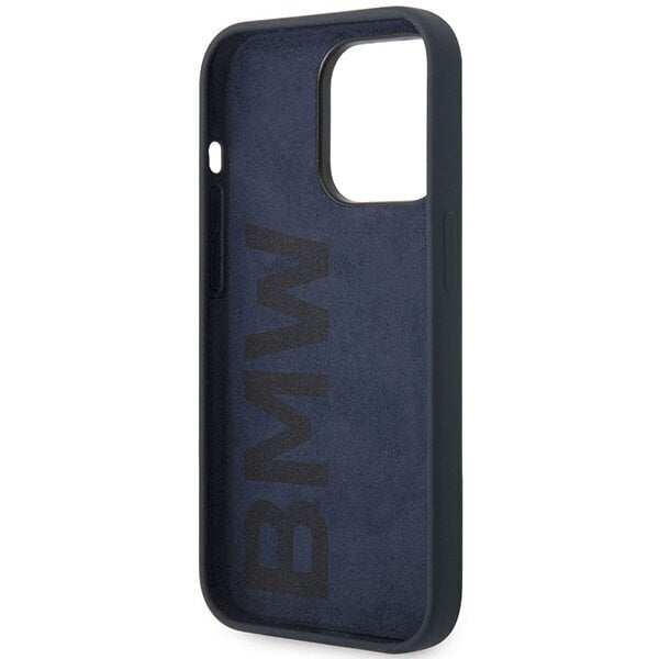 Etui BMW BMHCP14LSILNA iPhone 14 Pro 6,1" granatowy|navy Silicone Metal Logo cena un informācija | Telefonu vāciņi, maciņi | 220.lv