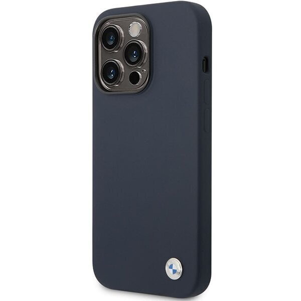 Etui BMW BMHCP14LSILNA iPhone 14 Pro 6,1" granatowy|navy Silicone Metal Logo cena un informācija | Telefonu vāciņi, maciņi | 220.lv