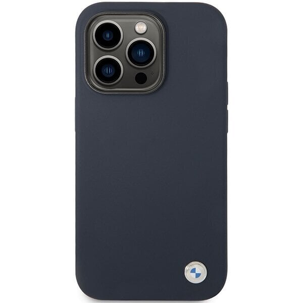 Etui BMW BMHCP14LSILNA iPhone 14 Pro 6,1" granatowy|navy Silicone Metal Logo cena un informācija | Telefonu vāciņi, maciņi | 220.lv